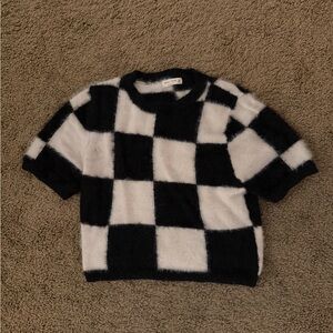 Black and White Checkered Sweater